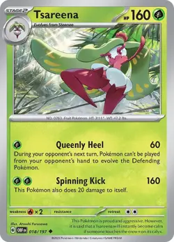 Tsareena 018/197 | Obsidian Flames | Uncommon Non Holo | NM Pokemon Card - Image 1