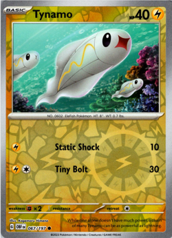 Tynamo 067/197 | Obsidian Flames | Common Reverse Holo | NM Pokemon Card - Image 1