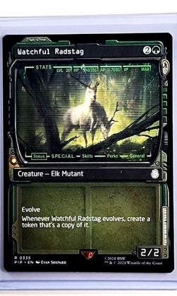2024 MTG Magic The Gathering PIP Fallout Showcase #335 Watchful Radstag - Image 1