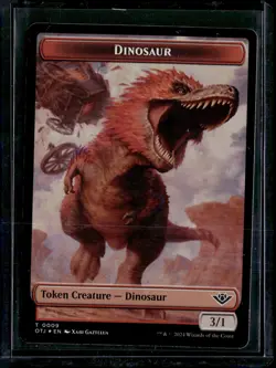 Mercenary 10 / Dinosaur 9 - Foil - Token - OTJ - NM - MTG Magic The Gathering - Image 2
