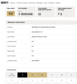 1993 MTG Magic The Gathering 3ED Revised Vintage Scryb Sprites BGS 9.5 Gem Mint - Image 3