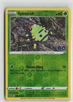 Pokemon TCG Pokemon Go Spinarak x1 NM Reverse Holo 006 - Image 1