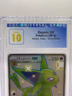 2019 POKEMON ESPEON GX HIDDEN FATES SV60/SV94 HOLO CGC PRISTINE 10 - Image 2