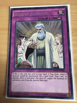 Yugioh Solemn Scolding MP15-EN186 1st ed Near Mint Secret Rare - Image 1