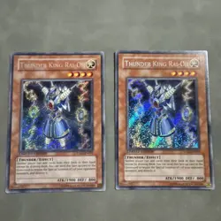 X2 Yugioh Thunder King Rai-Oh YG02-EN001 Secret Rare Limited Edition LP - Image 1