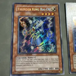 X2 Yugioh Thunder King Rai-Oh YG02-EN001 Secret Rare Limited Edition LP - Image 2