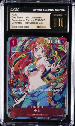 2024 ONE PIECE JPN PROMO CARDS PRB STORAGE BOX #ST01-007 NAMI CGC 10 PRISTINE - Image 1