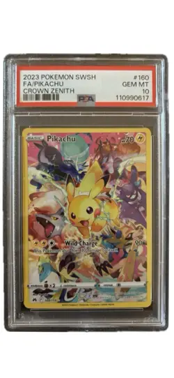2023 Pokemon SWSH FA/Pikachu Crown Zenith Card 160/159 PSA 10 - Image 1