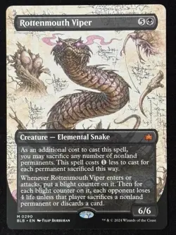 1x MTG Rottenmouth Viper (Borderless) - Bloomburrow (BLB) #290 - Magic - Image 1