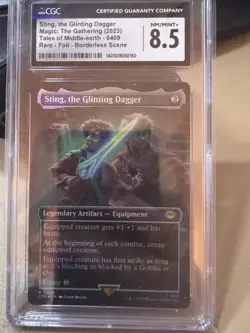 2023 MTG TALES OF MIDDLE-EARTH SCENE #409 STING, THE GLINTING DAGGER CGC 8.5 - Image 1