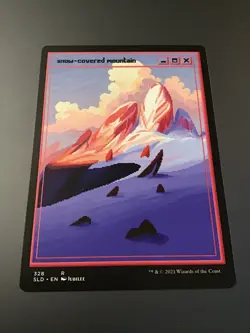 MTG Secret Lair #328 Snow Covered Mountain Pixel NM - Image 1