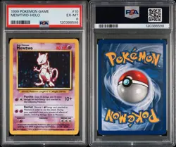 PSA 6 Mewtwo Holo 10/102 Base Set 1999 Pokemon Card - Image 3