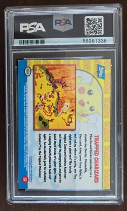 1999 Topps Pokemon First Movie Edition Trapped Charizard Rainbow Foil #51 PSA 8 - Image 2