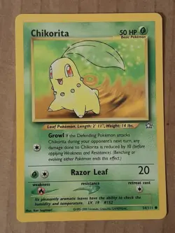 Pokemon Chikorita 54/111 Neo Genesis NM-Mint See Pictures - Image 1