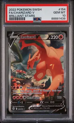 PSA 10 Charizard V 154/172 Brilliant Stars Alternate Art POKEMON LUCKY 8888 🇦🇺 - Image 1