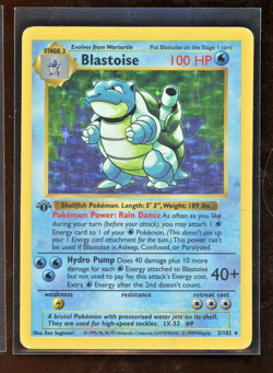 1999 Pokemon 1ST EDITION Game Base Set Blastoise 2/102 Holo Foil Shadowless WOTC - Image 1