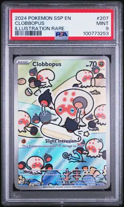 2024 POKEMON SSP EN-SURGING SPARKS ILLUSTRATION RARE #207 CLOBBOPUS PSA 9 - Image 1