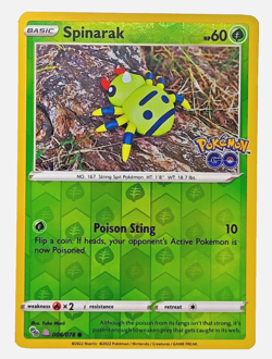 Spinarak 006/078 (Peelable Ditto)-Pokemon GO 2022 Reverse Holo TCG Pokemon LP/NM - Image 1