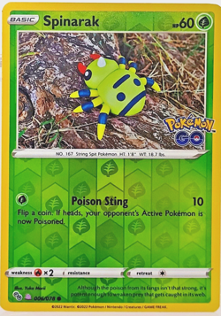 Spinarak 006/078 (Peelable Ditto)-Pokemon GO 2022 Reverse Holo TCG Pokemon LP/NM - Image 4
