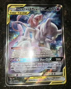 Pokemon Mewtwo and Mew GX SM191 Promo Tag Team 2019 Sun & Moon - Image 1