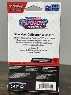 Pokemon TCG: Sword & Shield Fusion Strike 3-Pack Hanger - Factory Sealed 2021 - Image 2