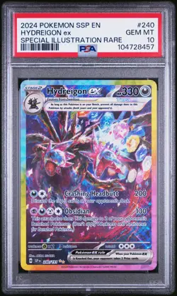 2024 POKEMON SURGING SPARKS SPECIAL ILLUSTRATION RARE #240 HYDREIGON EX PSA 10 - Image 1