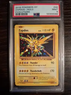 2016 Pokemon XY Evolutions Zapdos Holo Foil PSA MINT 9 42/108 - Image 1