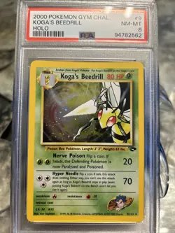 Pokemon PSA 8 NM- MINT 2000 Koga's Beedrill Gym Challenge Holo Card - Image 1