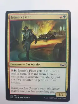 MTG Magic The Gathering Card Jetmir's Fixer Creature Cat Warrior Green Red - Image 1