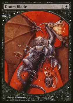Magic the Gathering MTG Doom Blade (3) Magic Player Rewards 2011 LP - Image 1