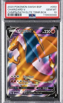 Vaulted PSA 10 2020 POKEMON SWSH BLACK STAR PROMO #050 CHARIZARD V - Image 1