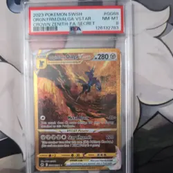 2023 POKEMON SWSH CROWN ZENITH SECRET FULL ART/ORIGIN FORME DIALGA VSTAR PSA 8 - Image 1