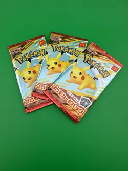 3x NEW SEALED 2025 McDonald’s Japanese Pokemon Promo Pack Pikachu 020/M-P - Image 1