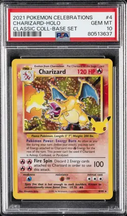 2021 POKEMON CELEBRATIONS CLASSIC COLL #4 CHARIZARD-HOLO PSA 10 - Image 1