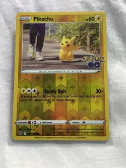 Pokemon TCG Pikachu (27) Reverse Holo Pokemon GO 027/078 NM - Image 1