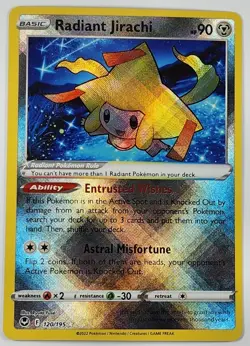 Pokemon TCG Radiant Jirachi Silver Tempest 120/195 Holo Radiant Rare - Image 1