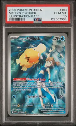 2025 POKEMON DRI EN-DESTINED RIVALS ILLUSTRATION RARE MISTY'S PSYDUCK PSA 10 - Image 1