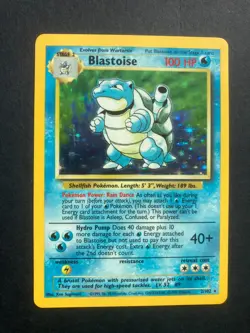 Pokemon Blastoise 2/102 Holo Rare Base Set Vintage WOTC 1999 Lightly Played Plus - Image 1