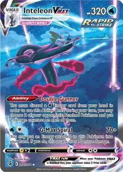 Inteleon VMAX 266/264 SWSH Fusion Strike Secret Rare Alt Art Pokemon NM - Image 1