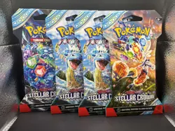 Pokemon Scarlet & Violet Stellar Crown - x4 Sleeved Booster Packs ENGLISH SEALED - Image 1