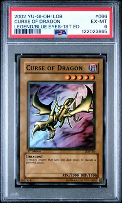 2002 YU-GI-OH! LOB-LEGEND OF BLUE EYES WHITE DRAGON 1ST ED CURSE OF DRAGON PSA 6 - Image 1