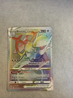 Pokemon Arceus VSTAR TCG Holo Card Brilliant Stars 176/172 Rainbow Secret Rare - Image 1