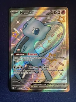 Pokemon Mew EX TCG Full Art Shiny Ultra Rare Card 216/091 Paldean Fates - Image 1