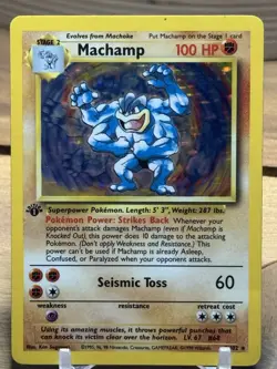 Machamp 8/102 Cosmos Holo 1st Edition Base Set Unlimited Pokemon Card LP-/MP+ - Image 1