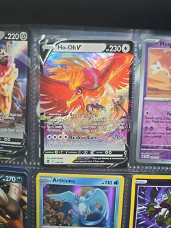 Pokemon 2022 Sword & Shield Silver Tempest Ho-Oh v Holo Ultra Rare Card #140 - Image 1
