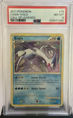 Pokemon 2011 Call of Legends #15 Lugia Holo Card PSA 8 - Image 1