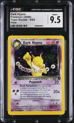 CGC 9.5 MINT+ Dark Hypno 2000 Team Rocket 9/82 Holo Pokemon Card - Image 1