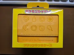 Pokemon card Flip Deck Case GYM BADGES KT YELLOW Pokemon Center - Image 1