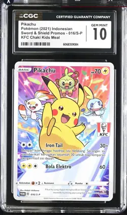 KFC Pikachu Promo Card 016/S-p Indonesian Psa Cgc 10 - Image 1