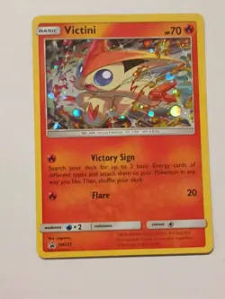 POKEMON VICTINI SM225 BLACK STAR PROMO COSMOS HOLOFOIL NM CARD - Image 1